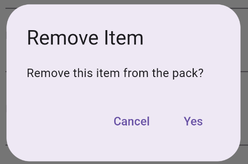 Remove Item Dialog